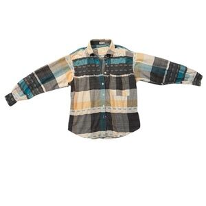 Juniors Vintage Plaid Shirt - Multicolor